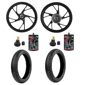 Kit Par Roda Pé De Galinha Shiver Titan 160 16-24 + 2 Pneu Vipal 80/100-18 90/90-18 (D+T) St600 + 2 Bicos + 2 Selantes