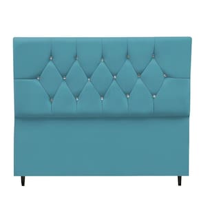 Cabeceira Para Cama Box Estofada King 195 Cm Suede Melissa azul Turquesa