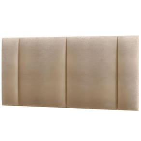 Cabeceira Estofada Cama Box Casal Com Led Moderna 140 Cm veludo Bege