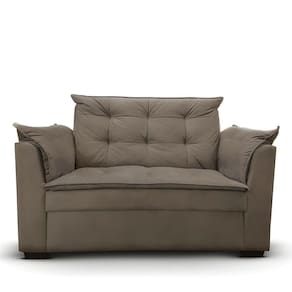 Sofá 2 Lugares Para Sala Moderno Confortável Andreia Suede bege Escuro