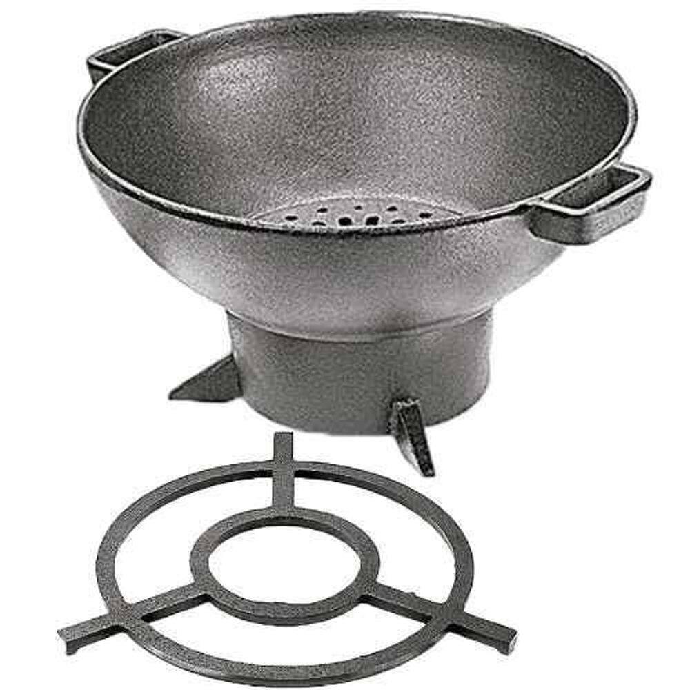Churrasqueira E Fogareiro Redondo 28cm Com Grelha P/panela