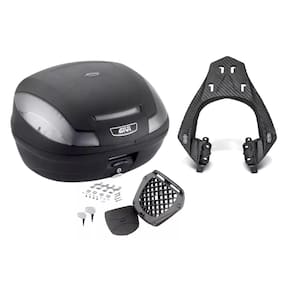 Kit Baú 47L M.Lock Givi E-470Nt + Bagageiro Scam Fazer 150 2023 2024 2025