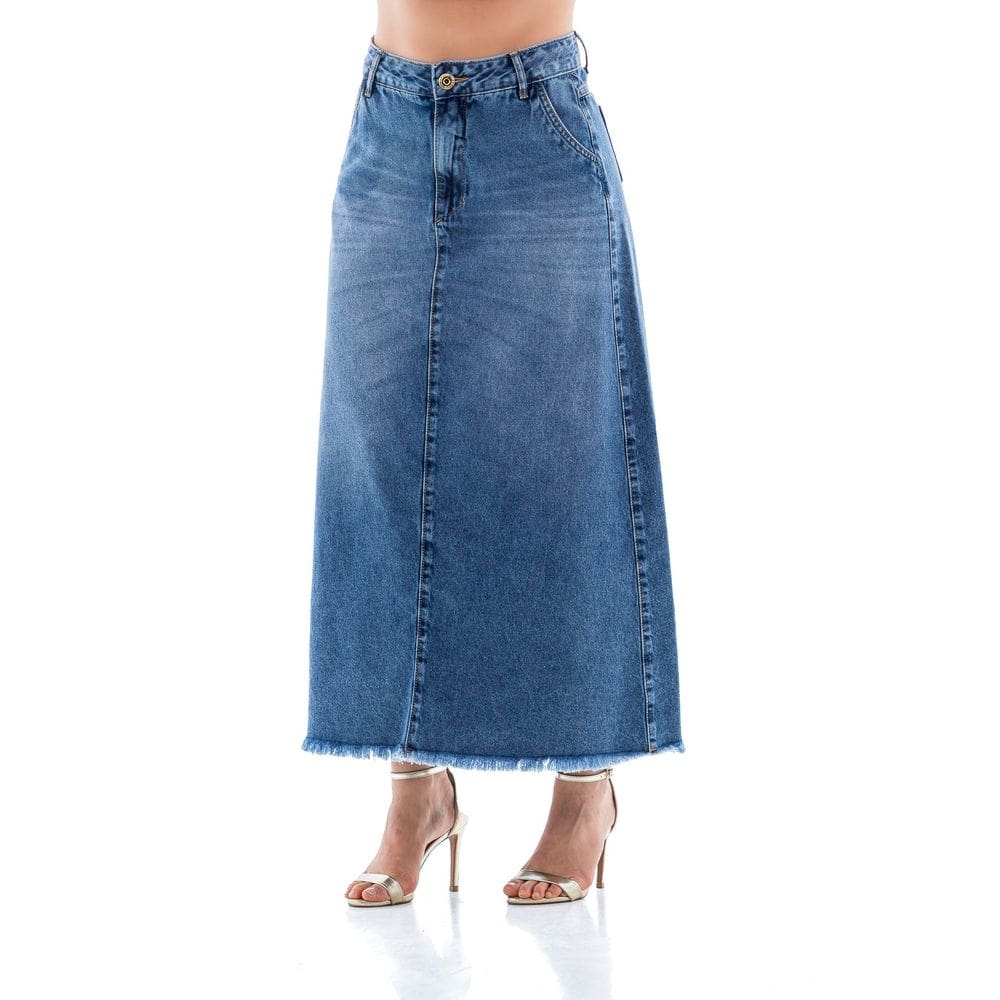 Saia Jeans Feminina Arauto Evasê Less Water