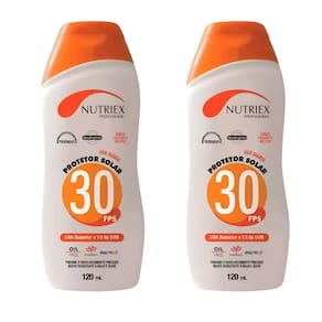 Kit Com 2 Unidades Protetor Solar FPS 30 120ML Bisnaga NUTRIEX