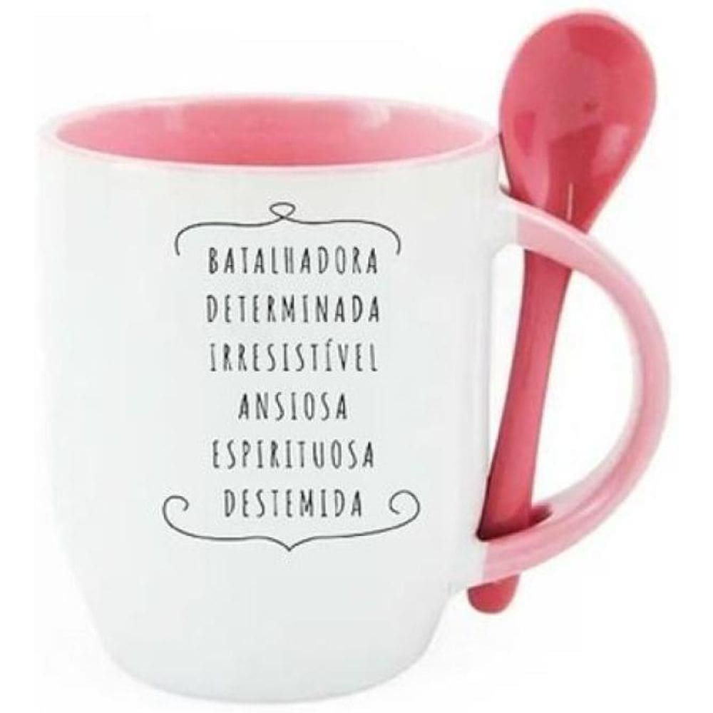 Caneca De Colher Rosa Signo Capricórnio