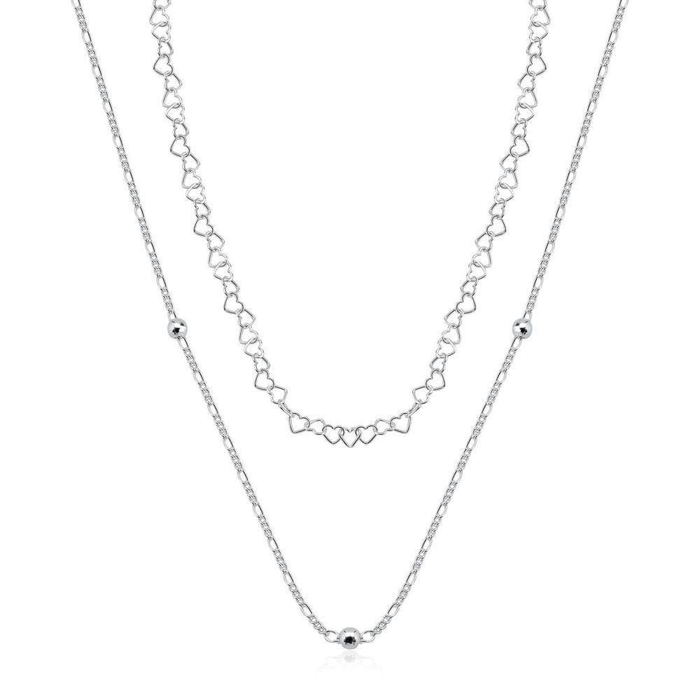 Colar Choker Duplo Bolas 3mm Prata 925