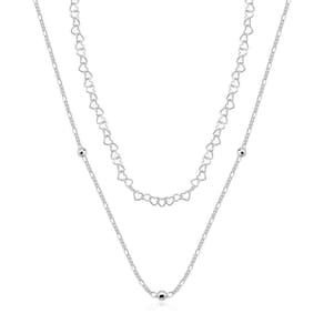 Colar Choker Duplo Bolas 3mm Prata 925