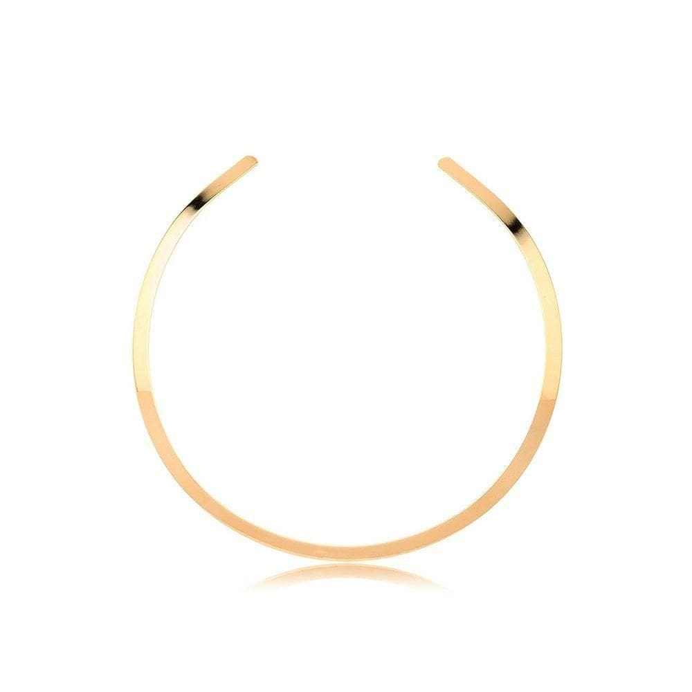 Colar Aro Chato 5mm Banhado A Ouro 18k