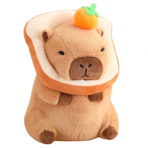 Almofada de pelúcia Ditucu Cute Orange Capivara com capacete Toast 3