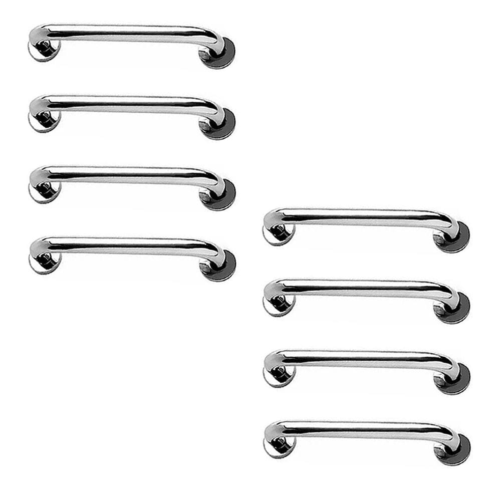 Barra de Apoio 40cm Aço Inox Kit 8 Unidades Idoso Criança Gestante Cadeirante Banheiro Box Suporte Corrimao Escada Acessibilidade Resistente