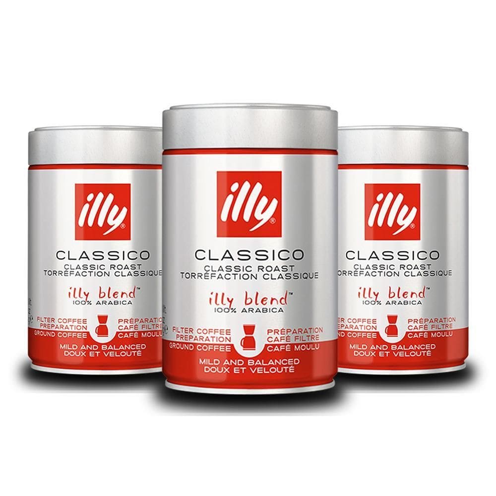 Café Illy Clássico Torrado E Moído Kit 3 Latas 250G