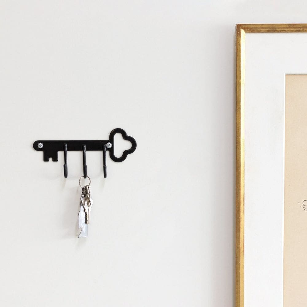 Gancho Decorativo de Parede Chave Elegante Preto