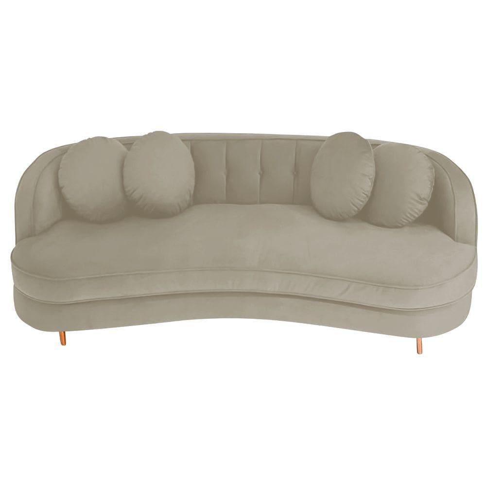 Sofá Curvo 2 Lugares Orgânico Luxo Panamá 160cm Linho Rosê