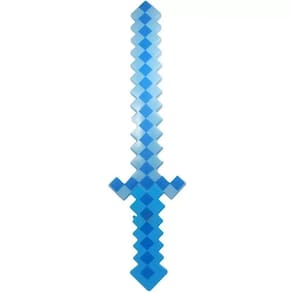 Brinquedo Espada Pixel Minecraft 58cm Som E Luz Azul Nº31