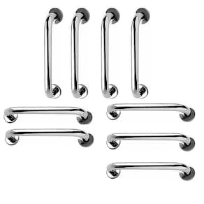 Barra de Apoio 40cm Aço Inox Kit 9 Unidades Idoso Deficiente Cadeirante Casa Banheiro Box Suporte Corrimao Acessibilidade Segurança