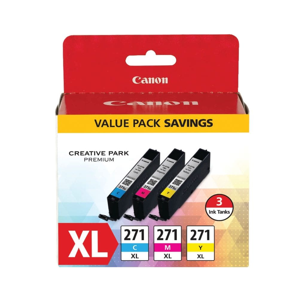 Tanques de tinta Canon CLI-271XL de alto rendimento ciano/magenta/amarelo x3