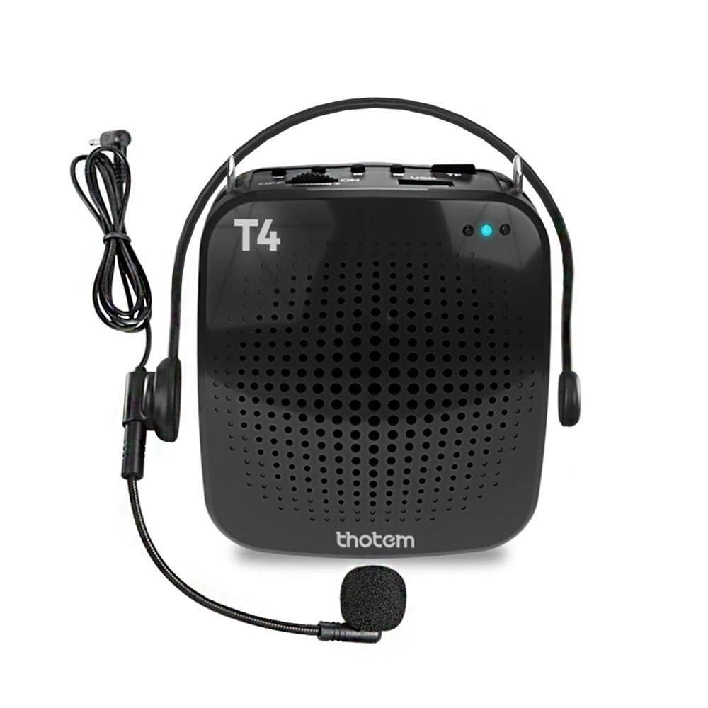 Amplificador  Portátil De Voz Thotem T4, 15w De Potência E Acompanhado De Microfone Com Fio