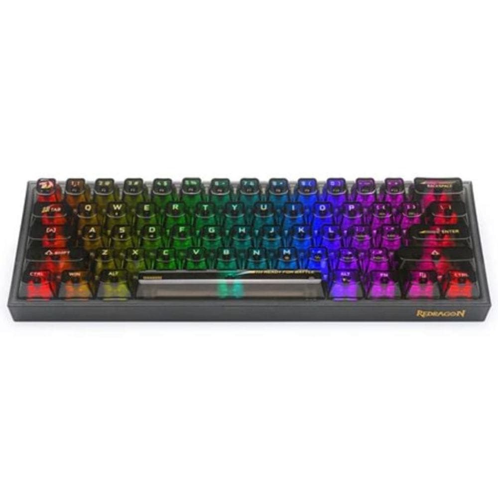 Teclado Gamer Mecânico Redragon Fizz Clear Preto K617CTB RGB