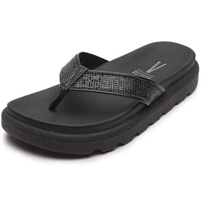 Chinelo Vizzano Flat Strass Feminino - Preto