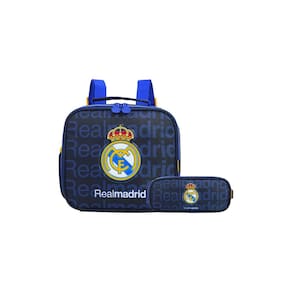 Kit Escolar Lancheira Térmica + Estojo Triplo Real Madrid