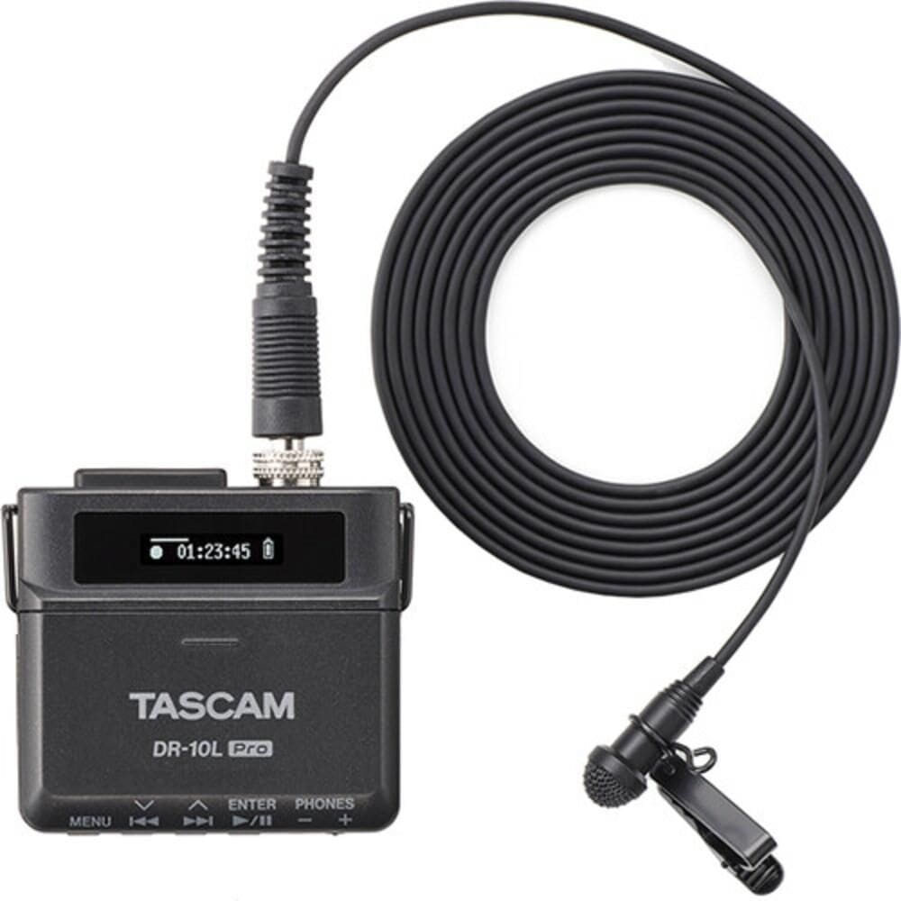 Gravador Tascam Dr-10L Pro Portátil Microfone Lavalier Preto