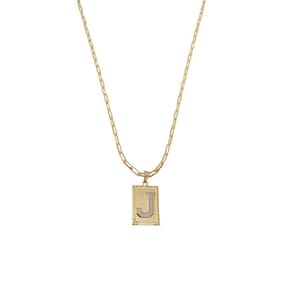 Cordão 60Cm Masculino Feminino Pingente Letra J Banhado Ouro