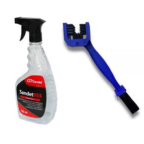 Kit Desengraxante Poderoso Removedor graxa e óleo Sandet 955 750ml + Escova Corrente Moto Shiver