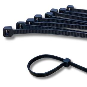 Abraçadeira Nylon Enforca 2,5 x 80mm Kit C/ 100 Un Cinta Plástica Fixadora Fita Hellerman 8cm Preta