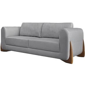 Sofa Jolie 2 Lugares 180cm Pes Boomerang Linho Cinza Ezz
