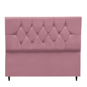 Cabeceira Cama Box Estofada Solteirão 100 Cm Suede Madri rosê