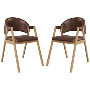 Kit 2 Cadeiras Para Mesa De Jantar Moderna Courino Balaqui Marrom Escuro