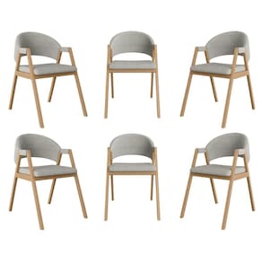 Kit 6 Cadeiras Suellen Luxo Reforçada Mesa De Jantar Linho Cinza Claro