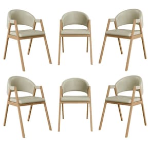 Kit 6 Cadeiras Suellen Luxo Reforçada Mesa De Jantar Courino Bege
