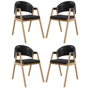Kit 4 Cadeiras Para Mesa De Jantar Moderna Courino Balaqui Preto