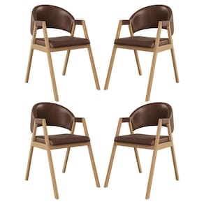 Kit 4 Cadeiras Para Mesa De Jantar Moderna Courino Balaqui Marrom Escuro