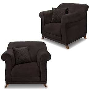 Kit 2 Poltronas Decorativas Retro Polo Suede 1102 Ezz