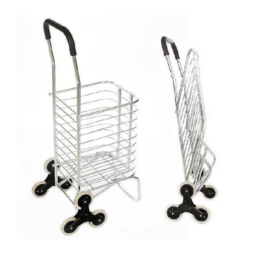 Carrinho Dobravel De Aluminio 6 Rodas Sobe Escada Compras