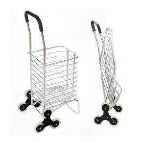 Carrinho Dobravel De Aluminio 6 Rodas Sobe Escada Compras