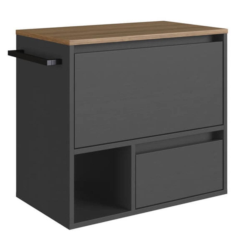 Gabinete Para Banheiro 01 Porta 01 Gaveta 60cm Mell Grafite PRODDY