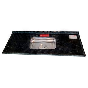 Pia de Cozinha Granito  Ubatuba 180cm Standard Cuba Simples L.A. Pias e Granitos Verde Ubatuba