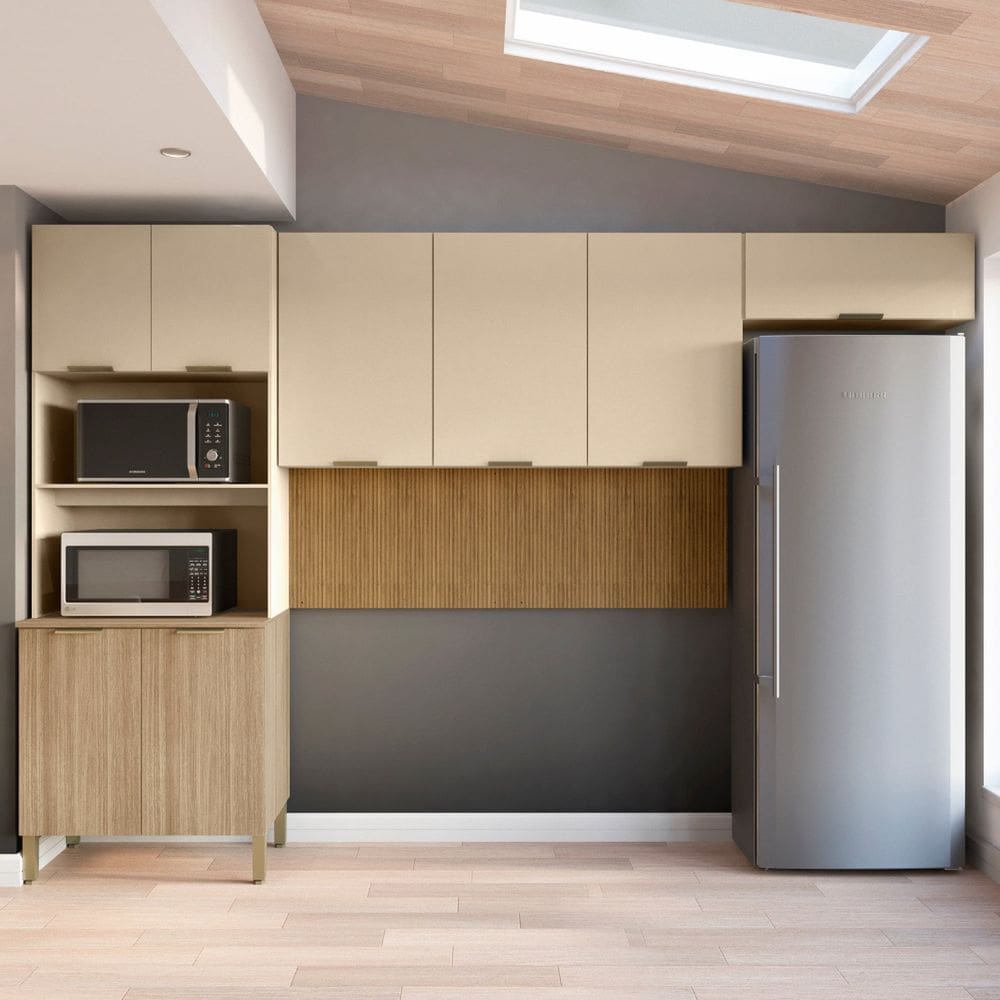 Cozinha Glam 8 Portas 320 X 217 X 53,3 Cm Freijó/Vanilla