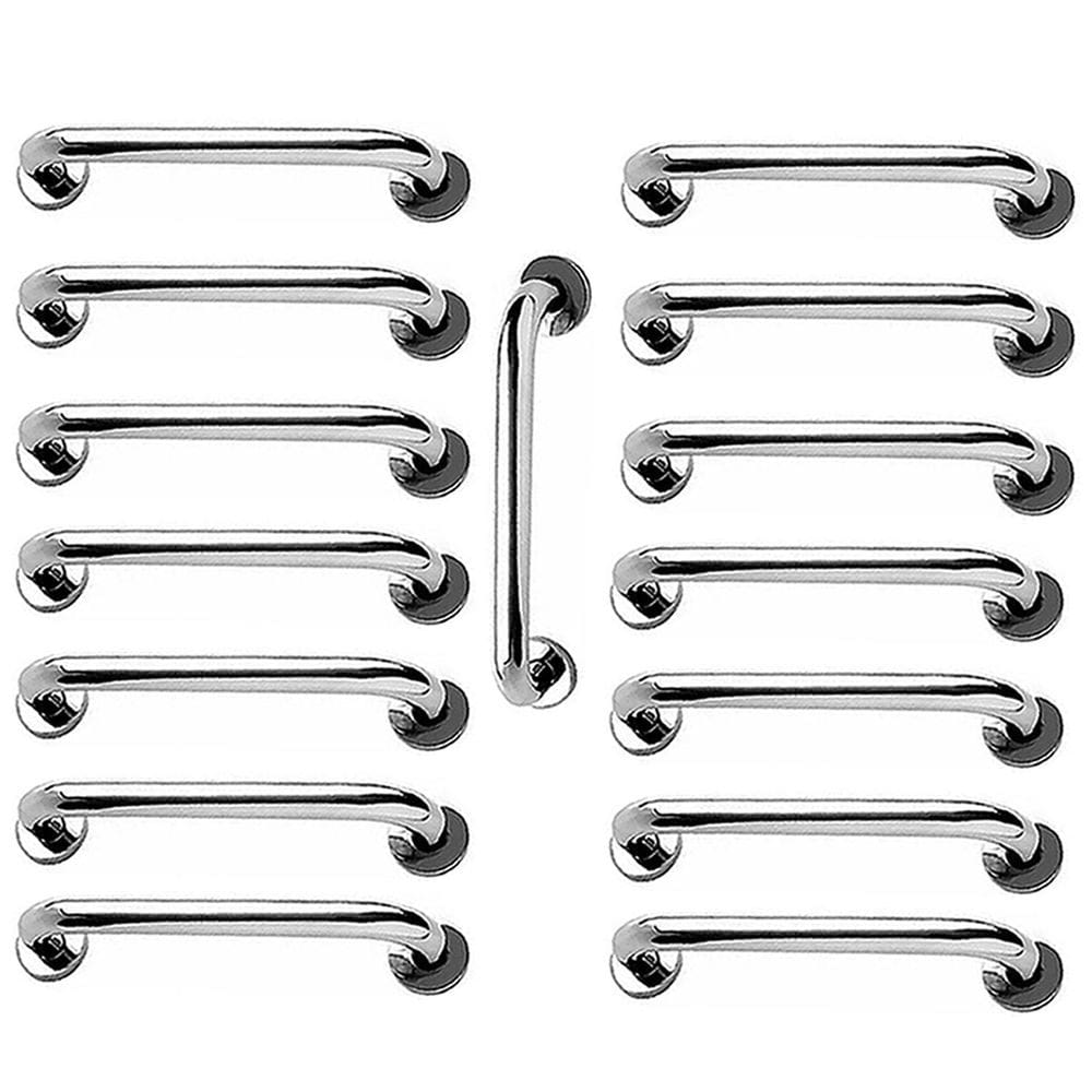Barra de Apoio 40cm Aço Inox Kit 15 unidades Idoso Acessibilidade Cadeirante Deficiente Banheiro Box Suporte Escada Resistente Segurança