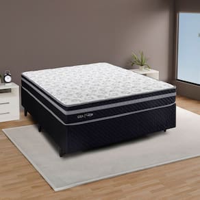 Colchão Molas Ensacadas Miami Casal 138cm Preto / Branco