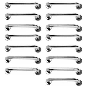 Barra de Apoio Inox 40cm Kit 15 Unidades Segurança Idoso Cadeirante Deficiente Banheiro Box Acessibilidade Corrimao Escada Suporte