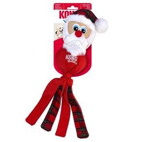Brinquedo Kong Wubba Holiday Assorted Papai Noel Cabo de Guerra Com Apito para Cachorro Grande