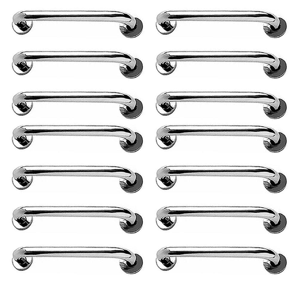 Barra de Apoio Inox 40cm Kit 14 Unidades Idoso Deficiente Banheiro Box Quarto Corrimao Escada Segurança Acessibilidade Resistente Suporte