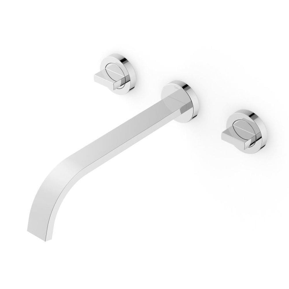 Kit com 3 Torneira Misturador para Banheiro de Parede com Válvula de Escoamento Flow Celite Cromado