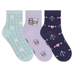 Kit Meia Soquete Feminina 3 Pares