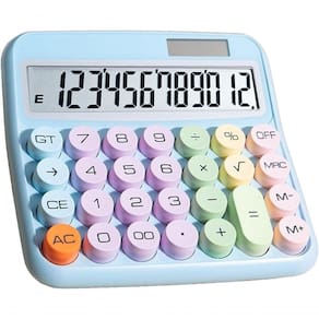 Calculadora Solar Colorida De Mesa 12 Digitos Grande Tela Lcd Botão Mecânico
