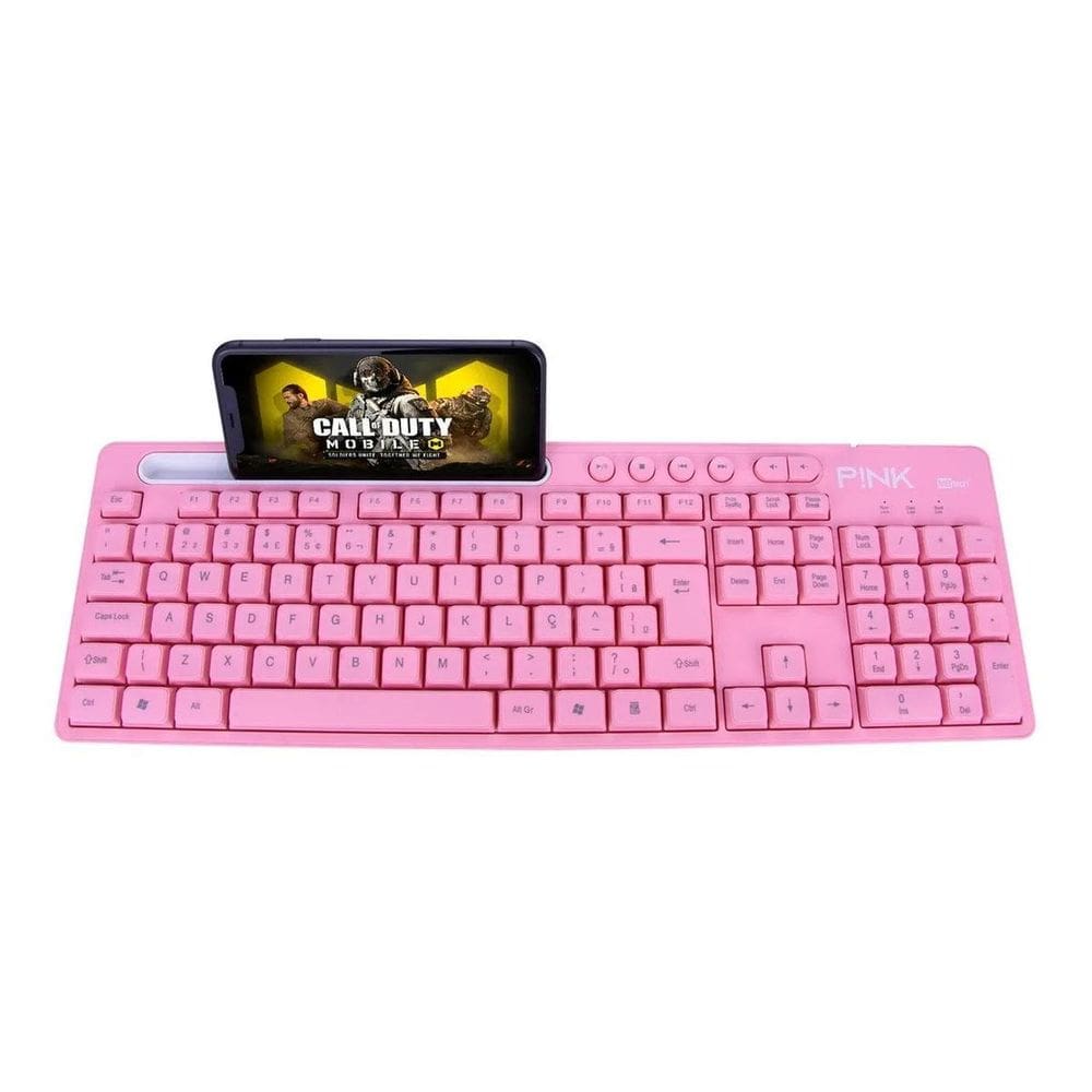 Teclado Rosa Pink Usb Smart Com Suporte Para Celular Homologação: 137462011512